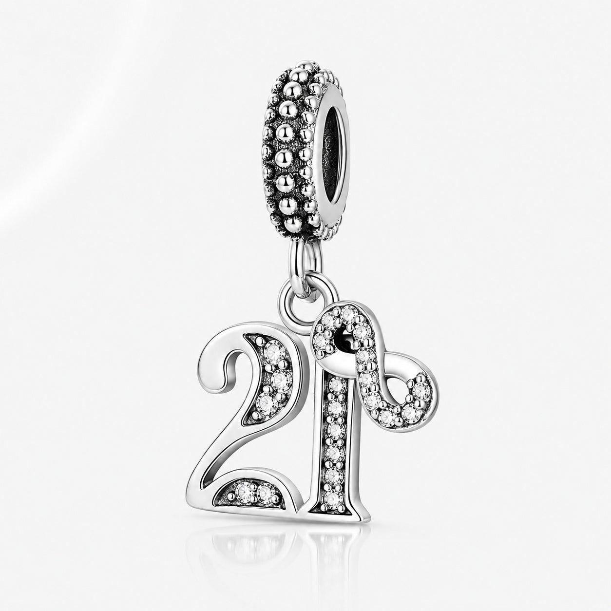 21st Birthday Dangle Charm S925 Sterling Silver