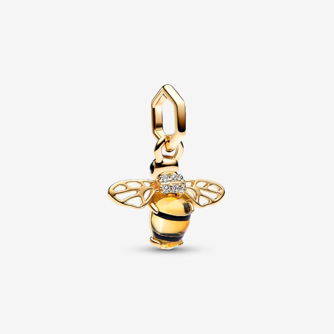 Sparkling Bee Dangle Charm S925 Sterling Silver