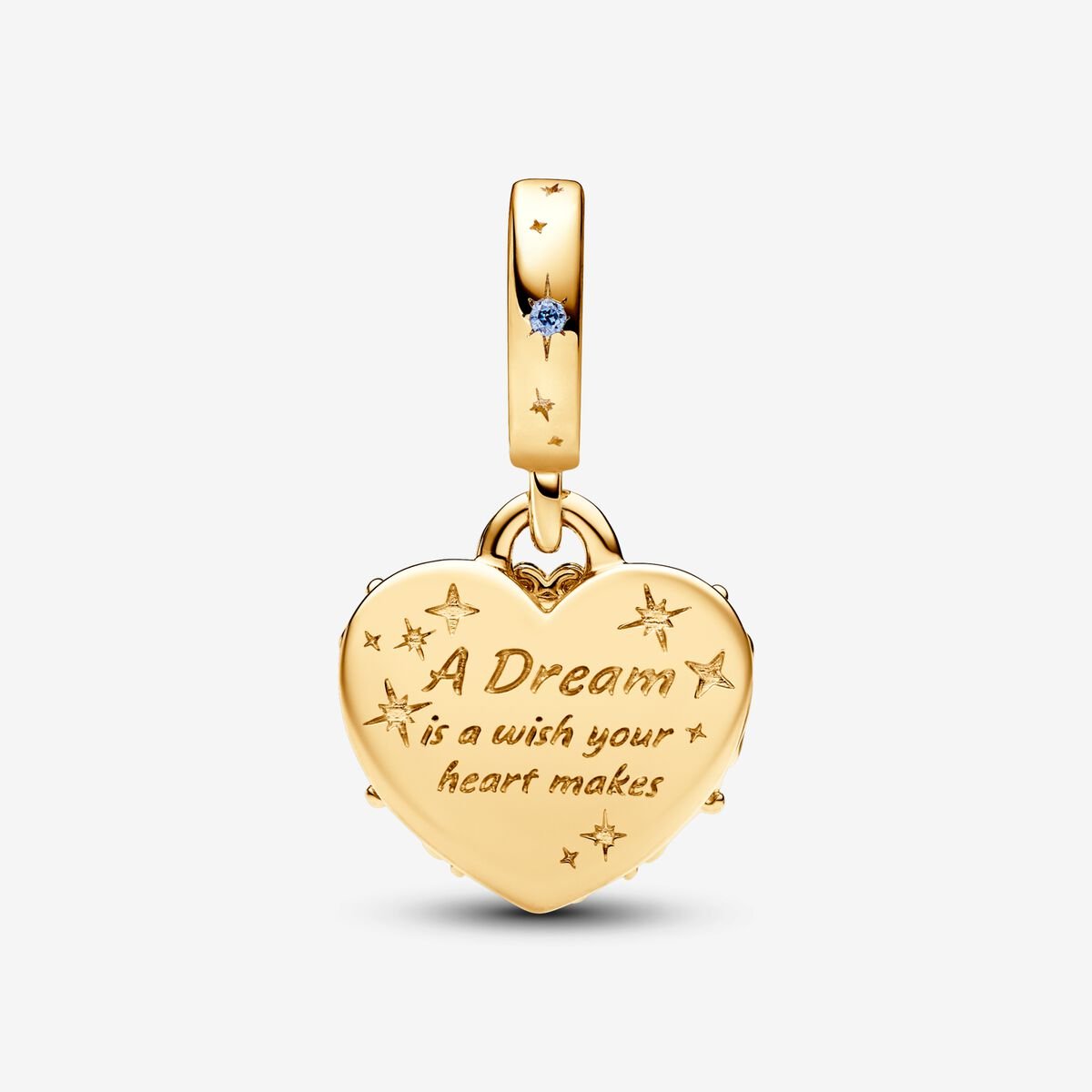 Disney Cinderella's Carriage & Heart Double Dangle Charm S925 Sterling Silver