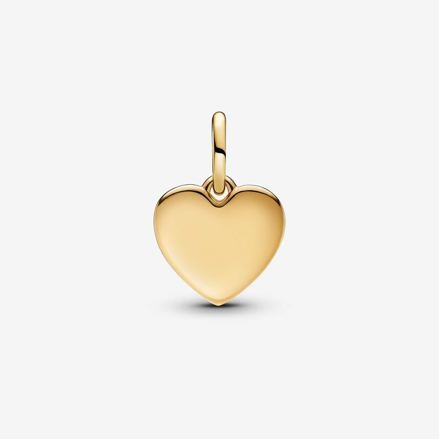 Engravable Love Heart Dangle Charm S925 Sterling Silver