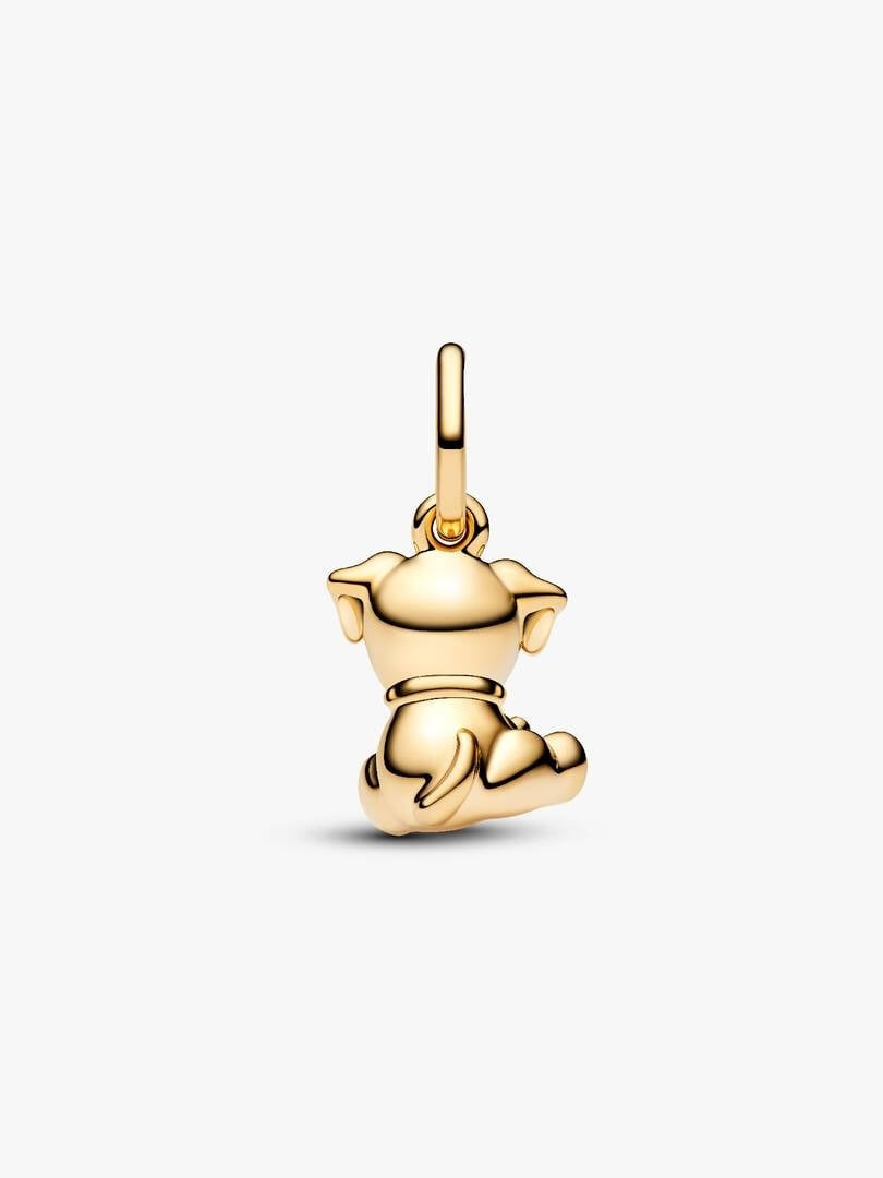 Golden Labrador Puppy Dog Dangle Charm S925 Sterling Silver