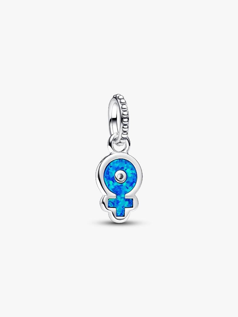 Powerful Women Opalescent Dangle Charm Hallmarked S925 Sterling Silver