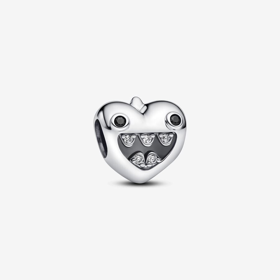 Mum's Little Monsters Heart Charm S925 Sterling Silver