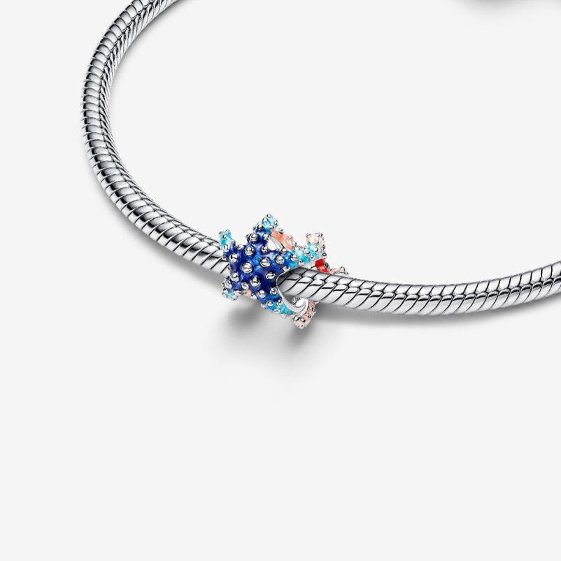 Colourful Star Fish Charm S925 Sterling Silver