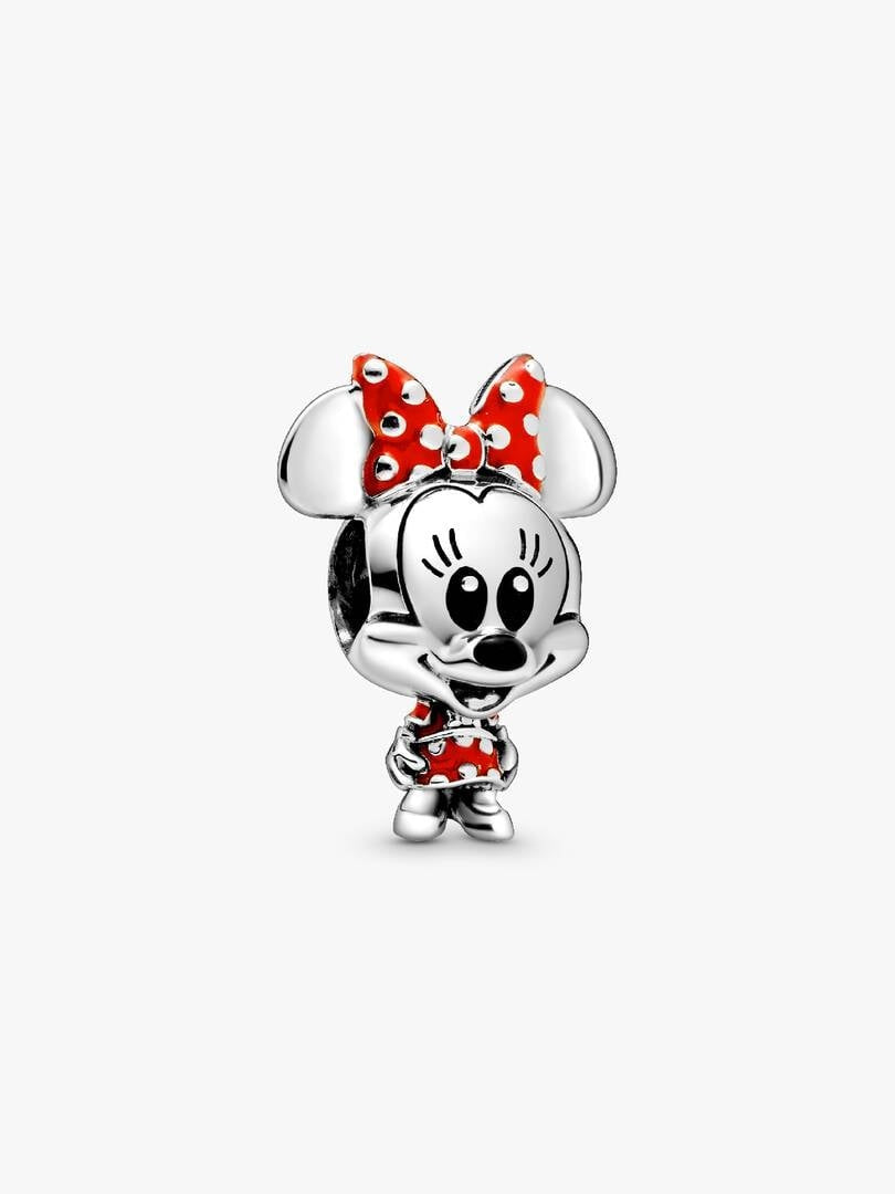 Disney Minnie Mouse Dotted Dress & Bow Charm S925 Sterling Silver
