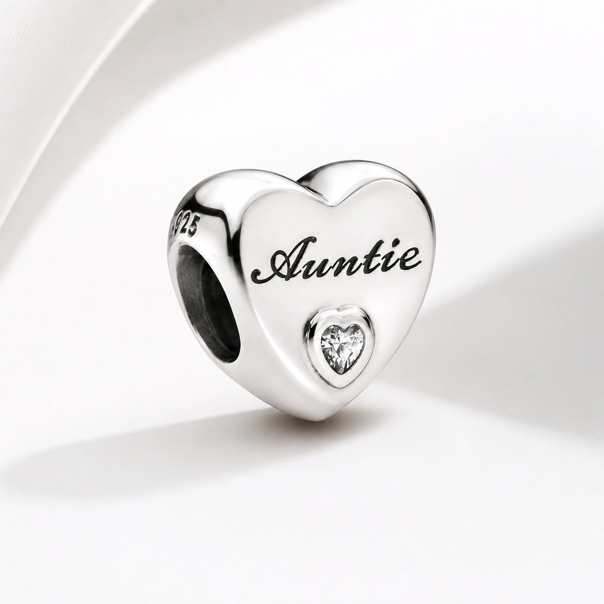 Auntie Heart Charm S925 Sterling Silver