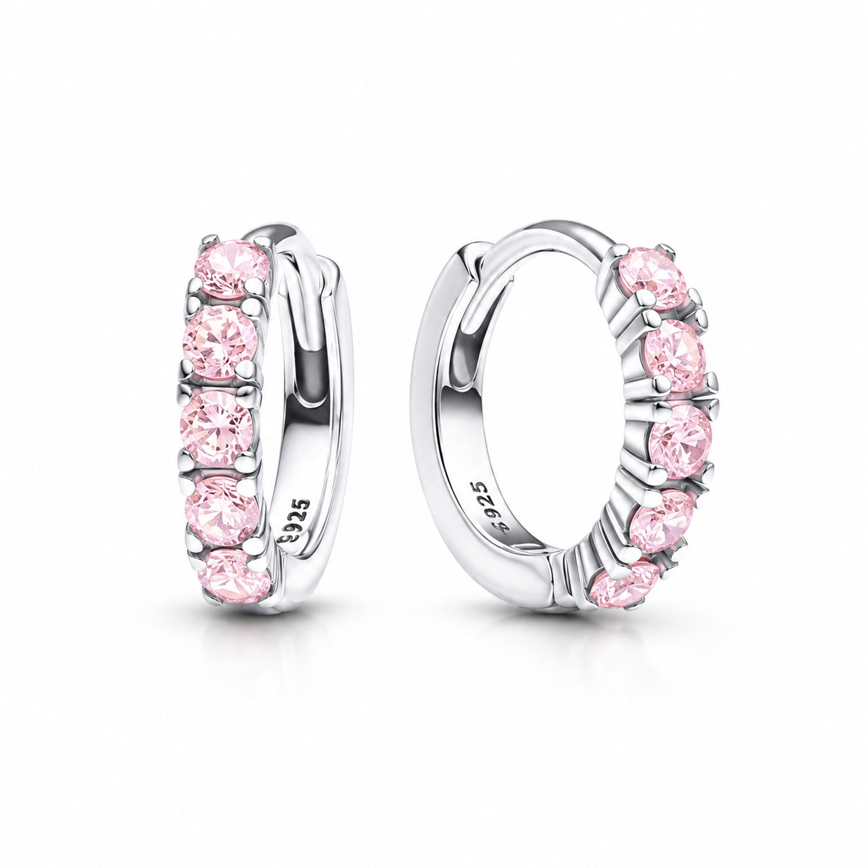 Pink Huggie Hoop Earrings