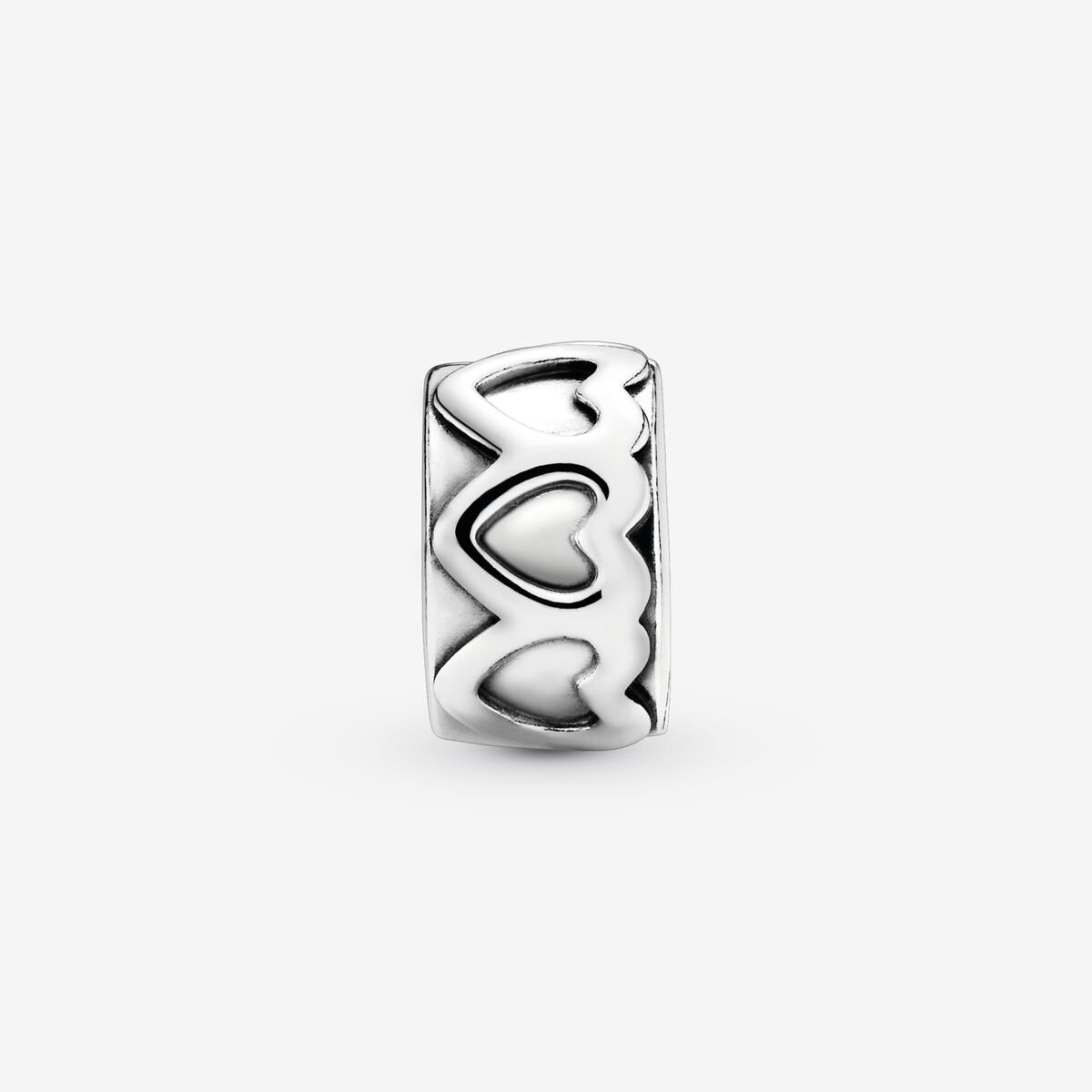 Band of Hearts Clip Charm S925 Sterling Silver