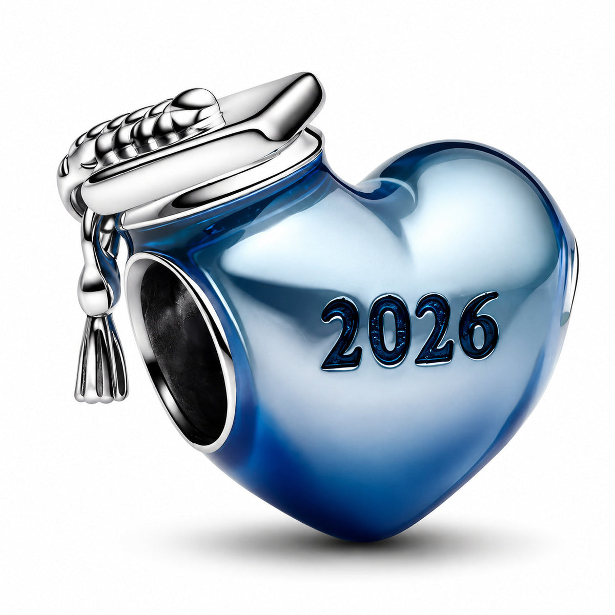 Graduation 2026 Blue Heart Charm S925 Sterling Silver