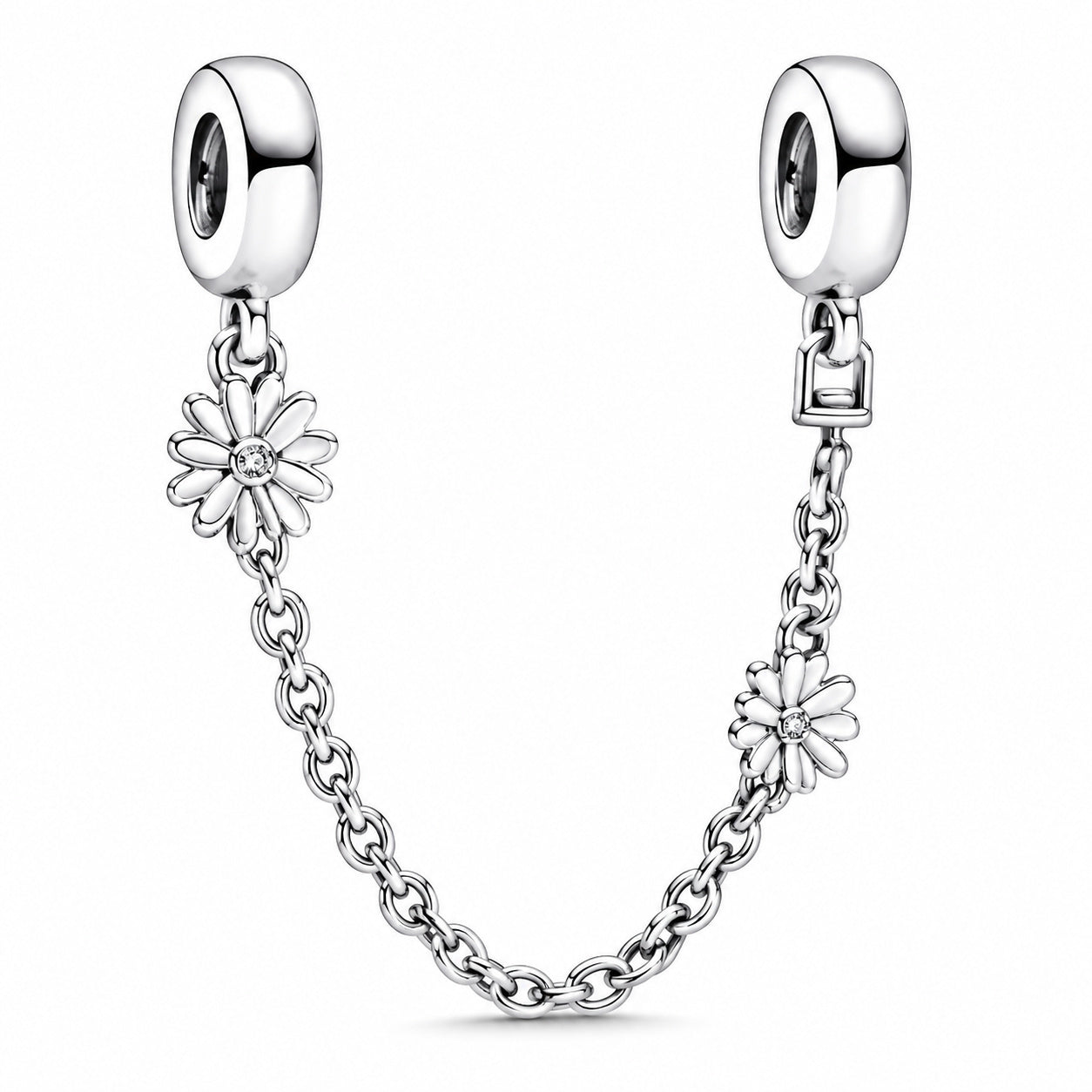 Daisy Safety Chain Charm S925 Sterling Silver