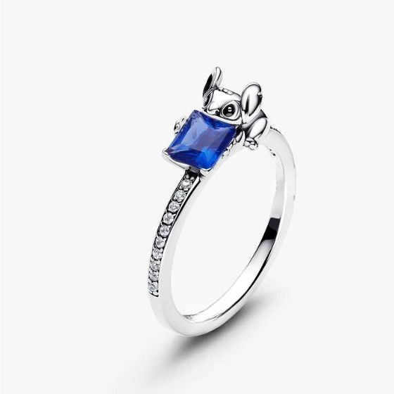 Disney Stitch & Blue Stone Ring Stone S925 Sterling Silver