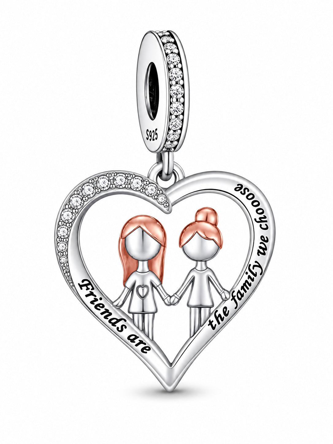 Friends Are The Family You Chose S925 Compatible Sterling Silver Charm