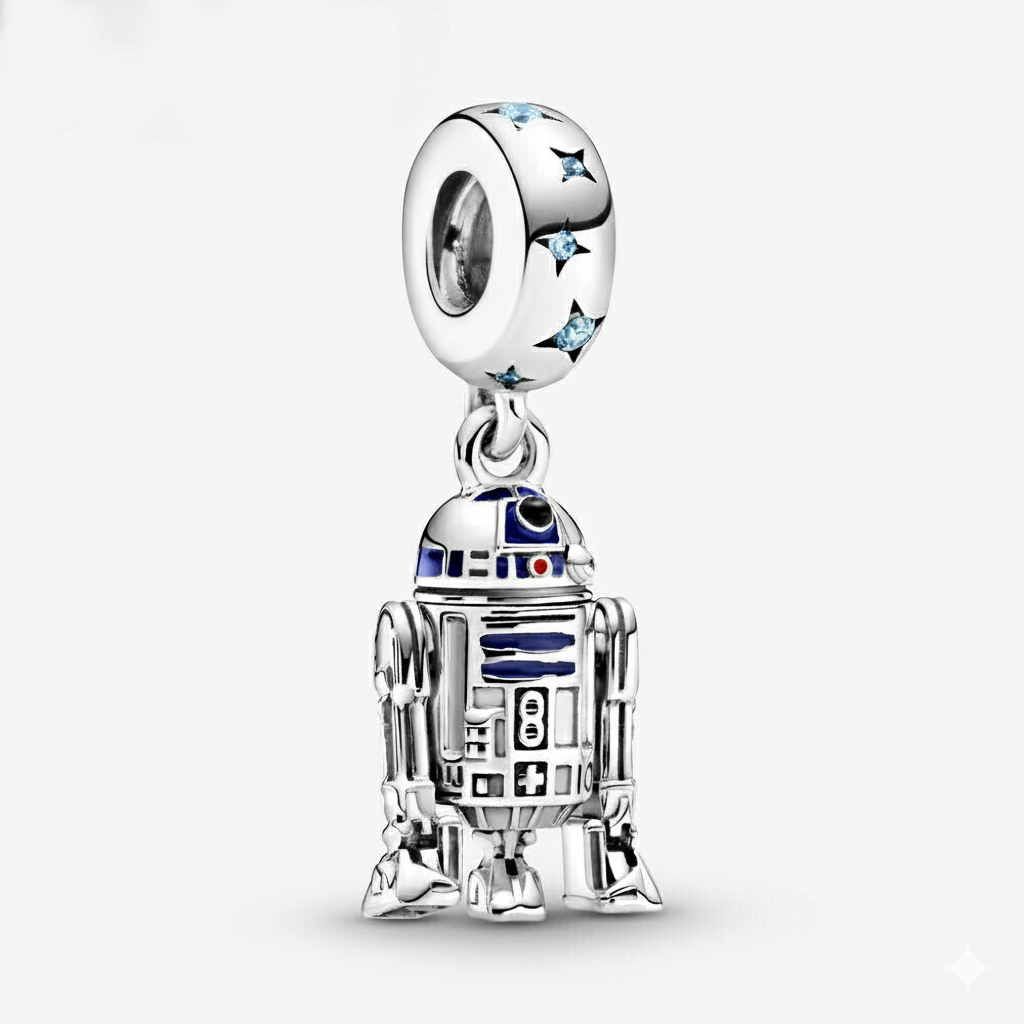 Disney Star Wars R2-D2 Dangle Charm S925 Sterling Silver