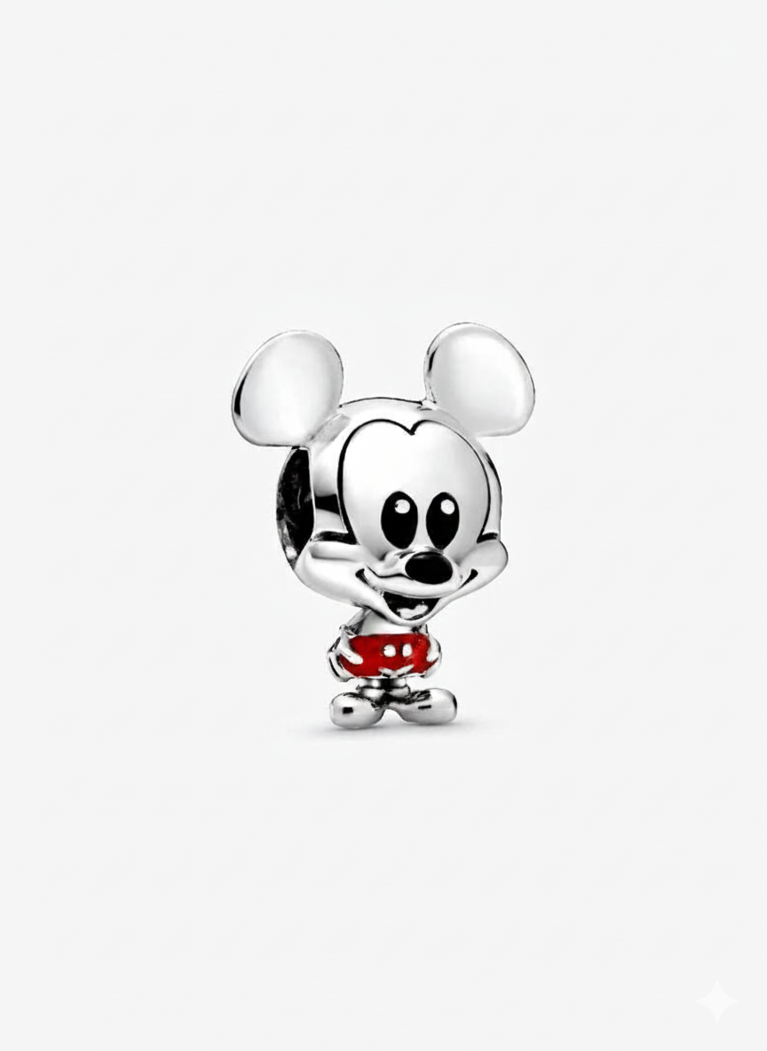 Disney Mickey Mouse Red Trouser Charm Hallmarked S925 Sterling Silver