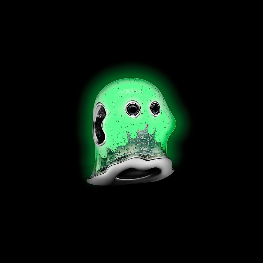 Glow-in-the-dark Boo Ghost Charm S925 Sterling Silver
