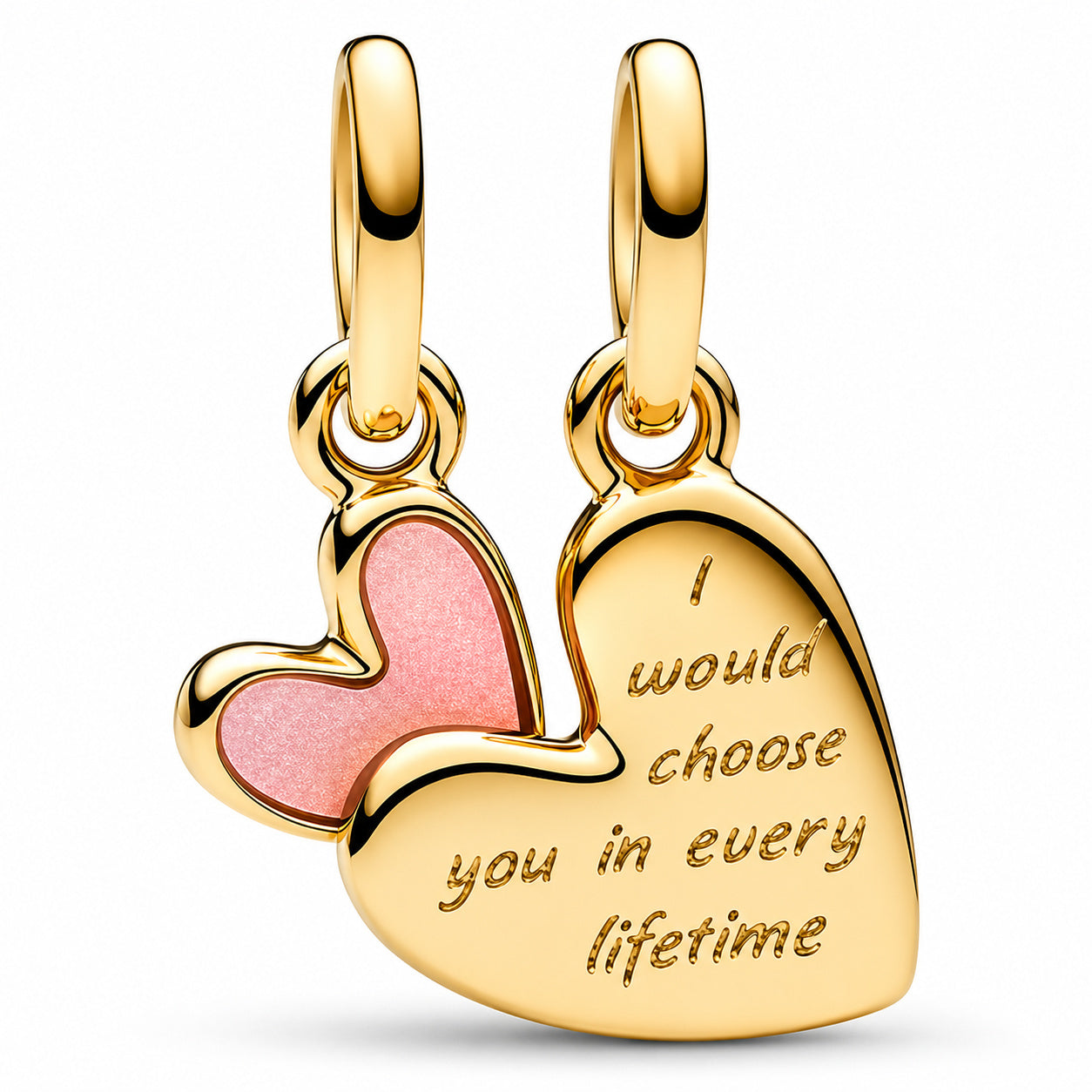 Gold Plated Mother & Daughter Splitable Charm S925 Sterling Silver