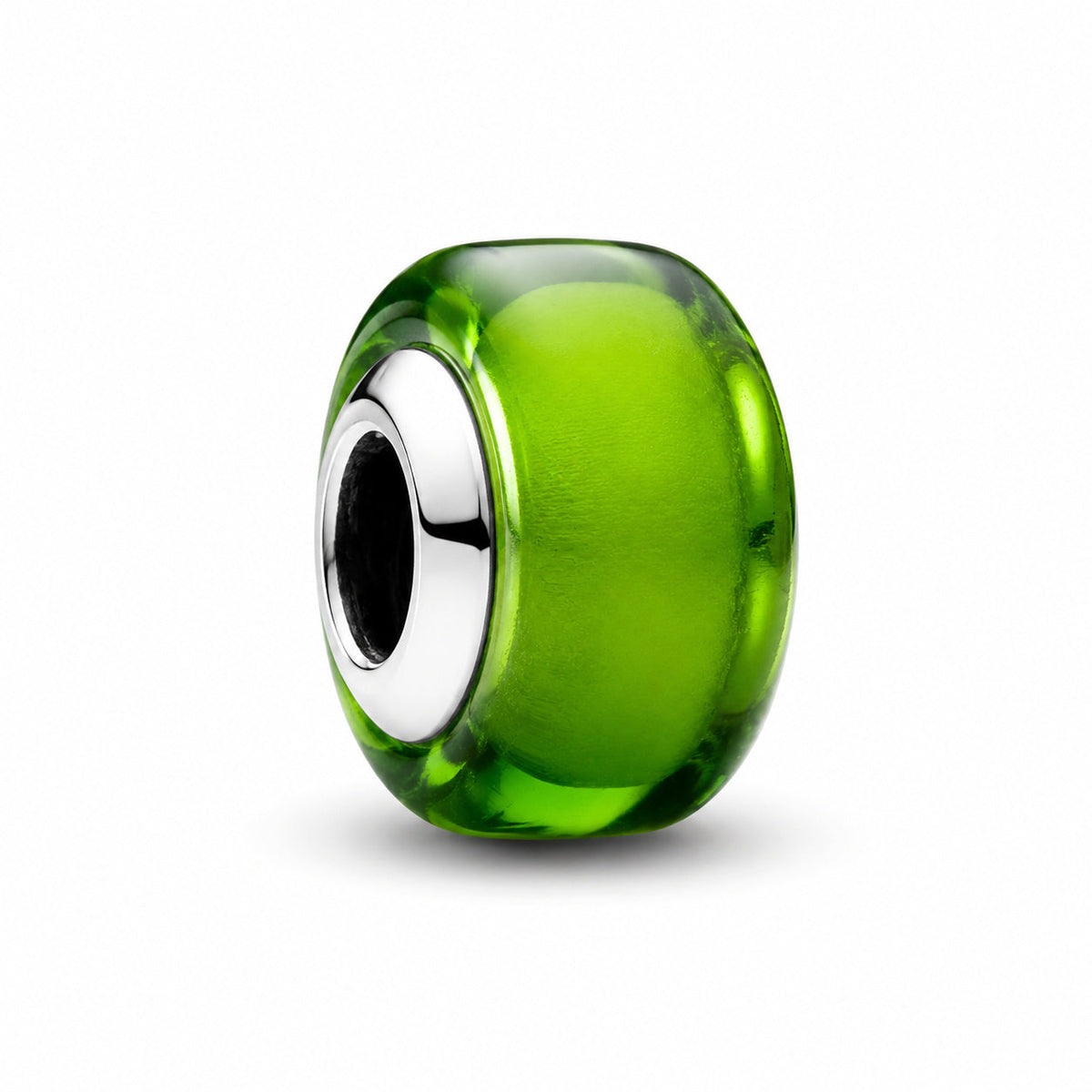 Green Mini Murano Glass Charm S925 Sterling Silver