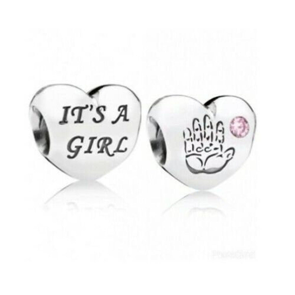It's a Girl Heart Charm S925 Sterling Silver