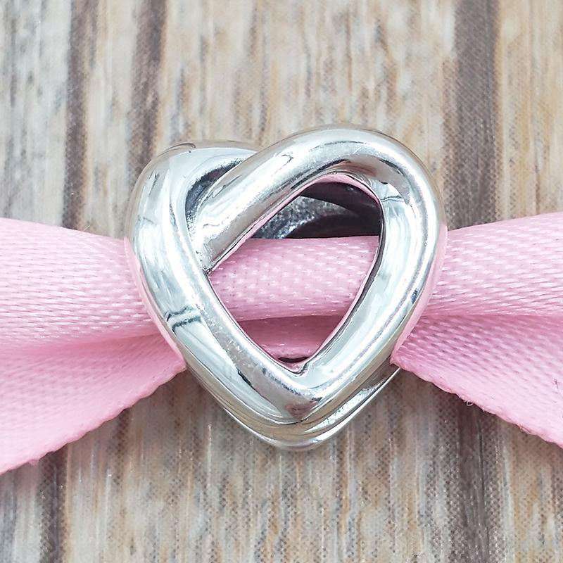 Knotted Heart Charm S925 Sterling Silver