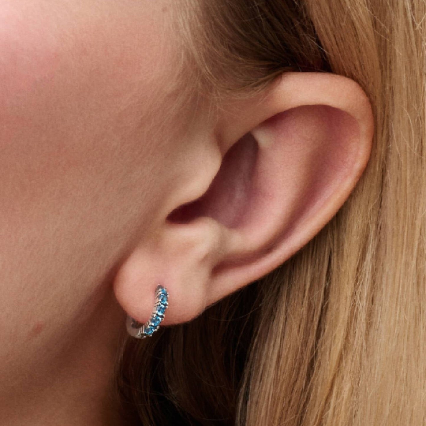 Light Blue Huggie Hoop Earrings