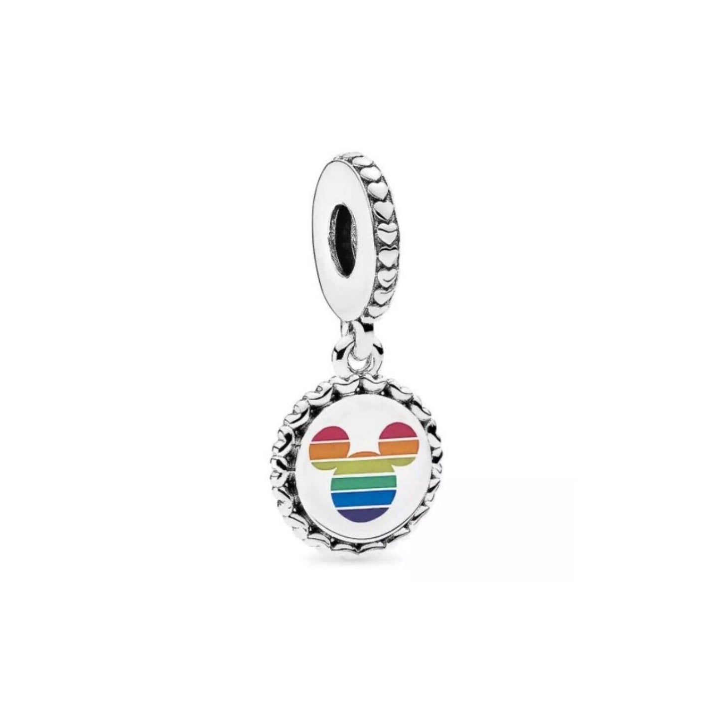 Disney Mickey Mouse Rainbow Dangle Charm S925 Sterling Silver
