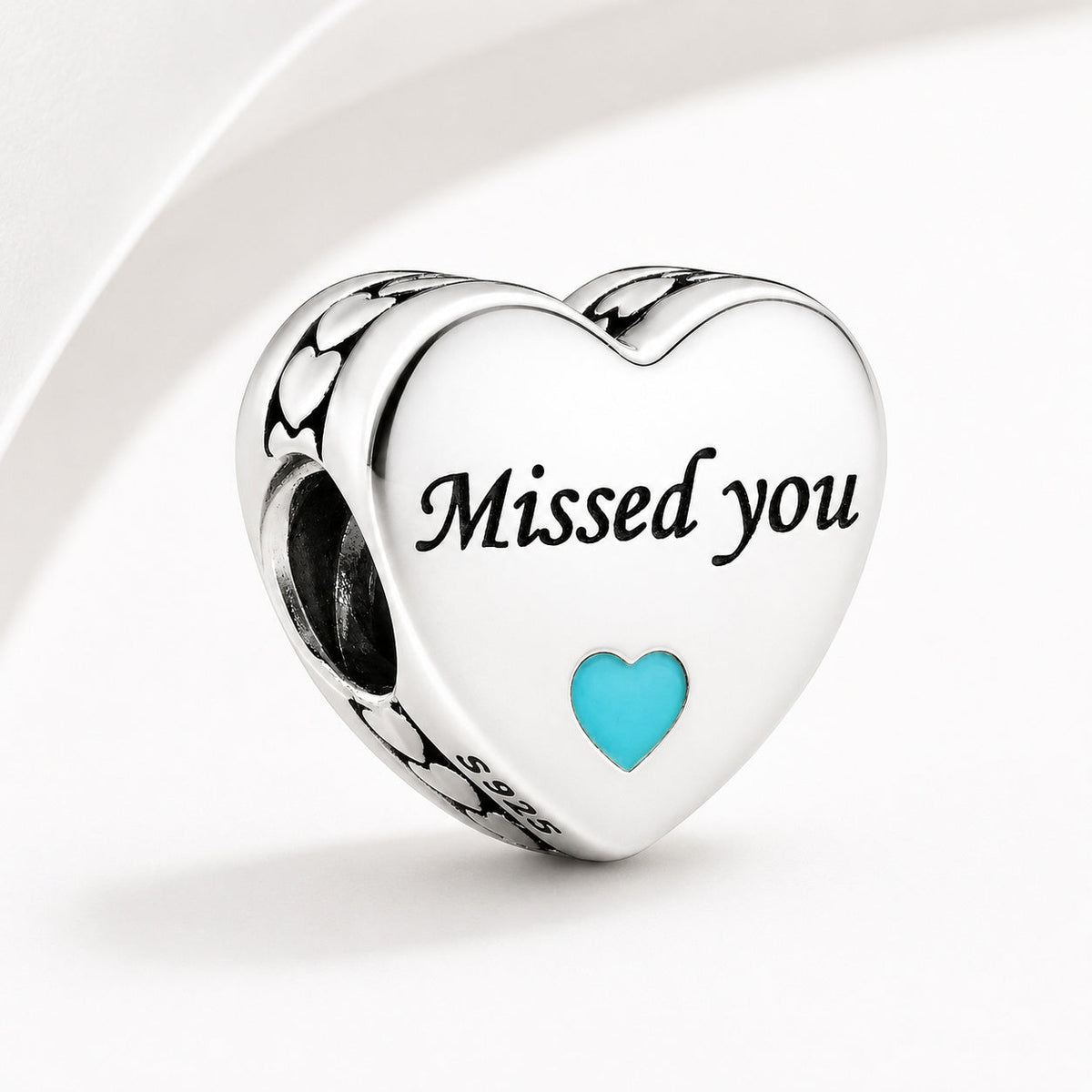 Missed You Heart Charm S925 Sterling Silver