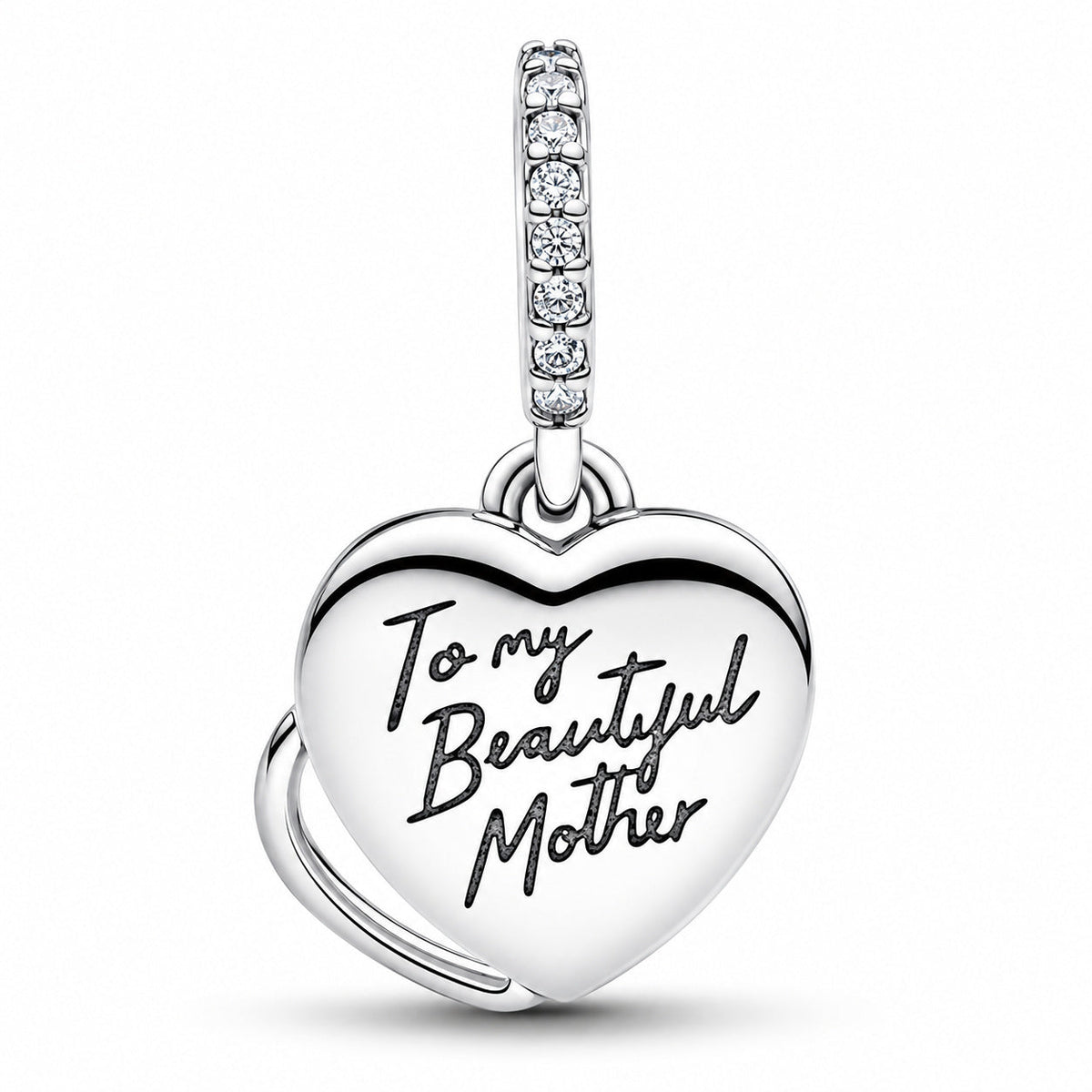 Mother Double Dangle Charm S925 Sterling Silver