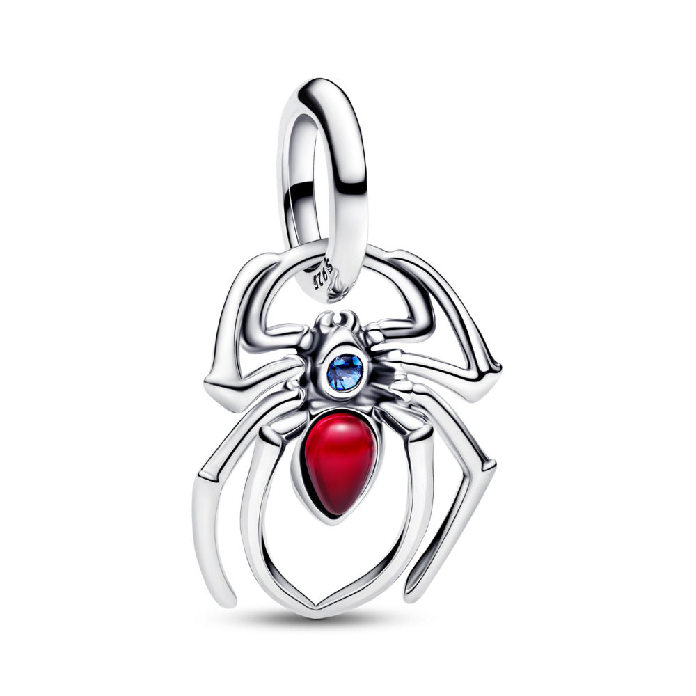 Mystic Red Spider Dangle Charm S925 Sterling Silver