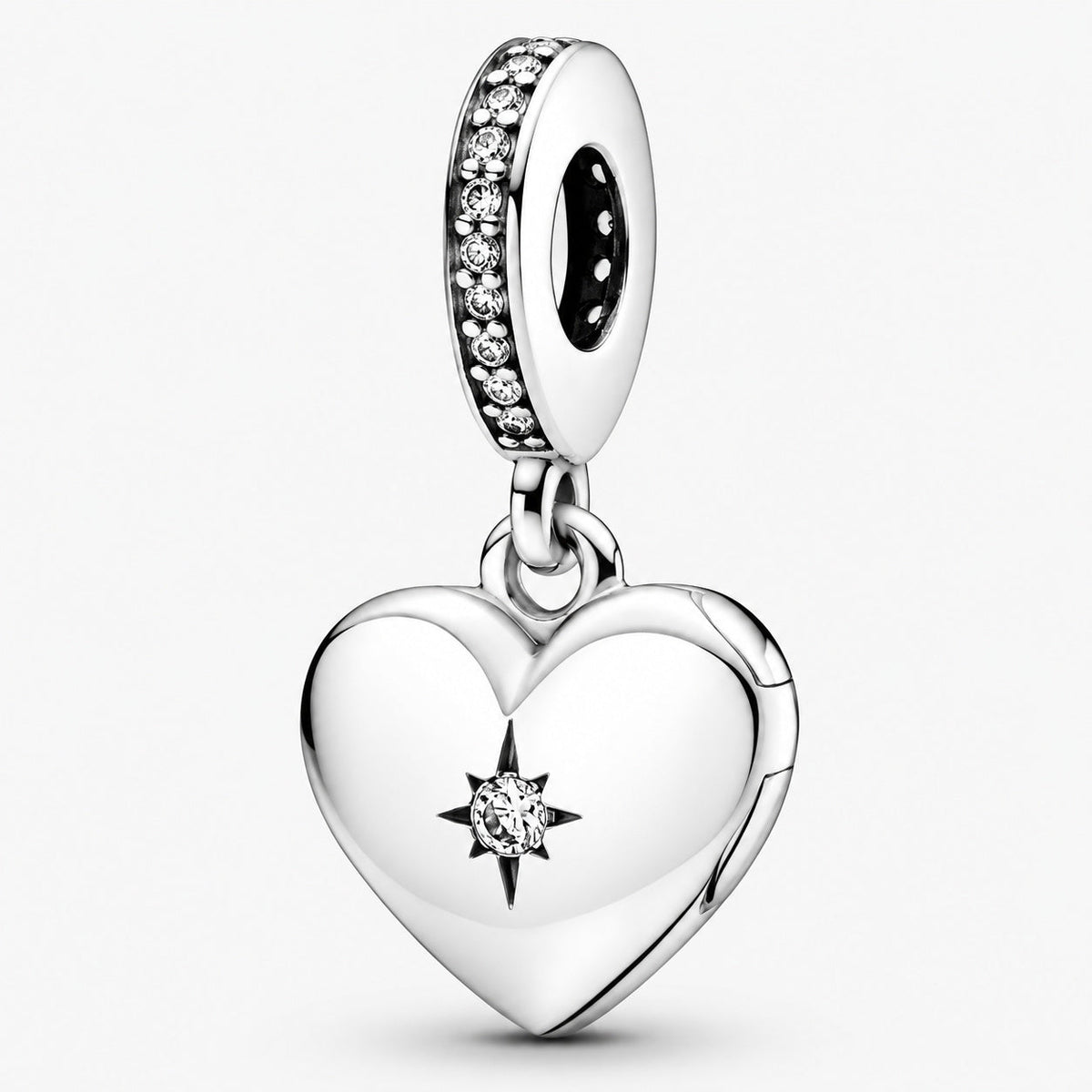 Openable Heart Locket Dangle Charm S925 Compatible Sterling Silver Charm