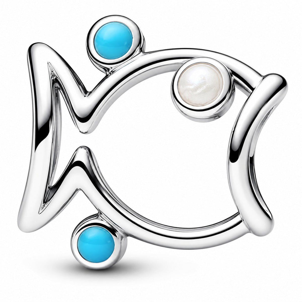 Openwork Fish Charm S925 Sterling Silver