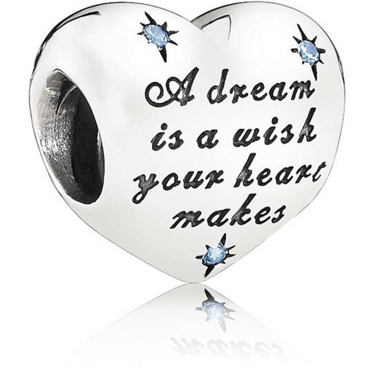 Disney Cinderella Dream Heart Charm S925 Sterling Silver