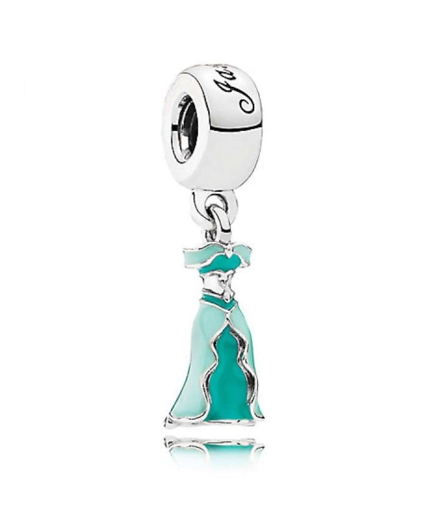 Disney Princess Jasmine Dress Dangle Charm S925 Sterling Silver