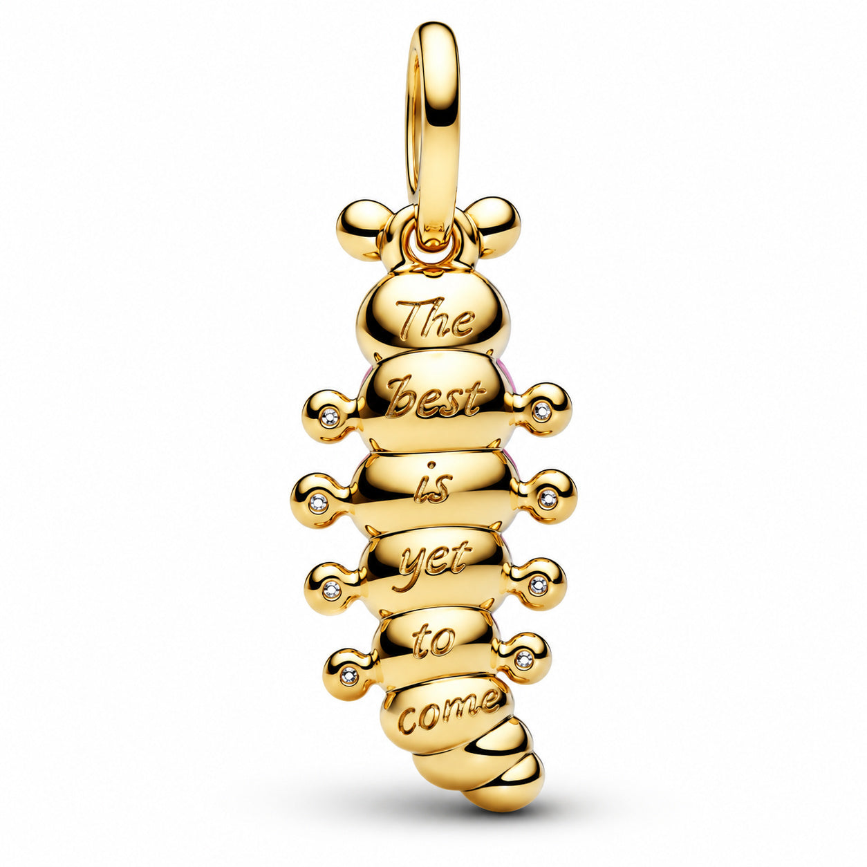 Pink Caterpillar Charm Charm S925 Sterling Silver