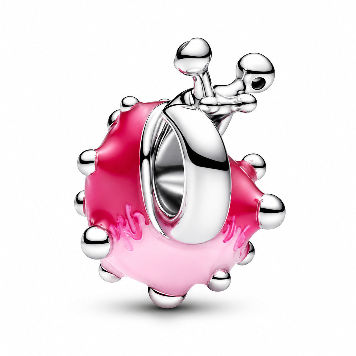 Pink Snail Charm S925 Sterling Silver