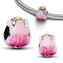 Pink Tulip Charm S925 Sterling Silver