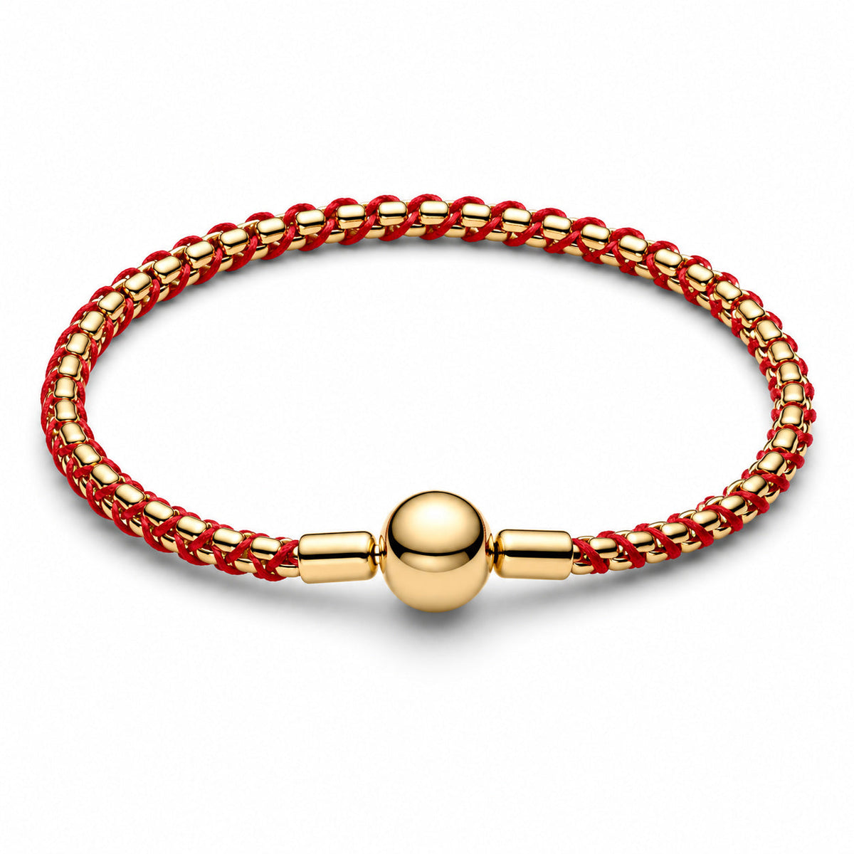 Red Cord Box Chain Charm Bracelet