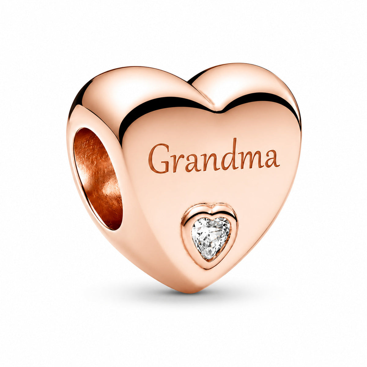 Rose Gold Grandma Heart Charm S925 Sterling Silver