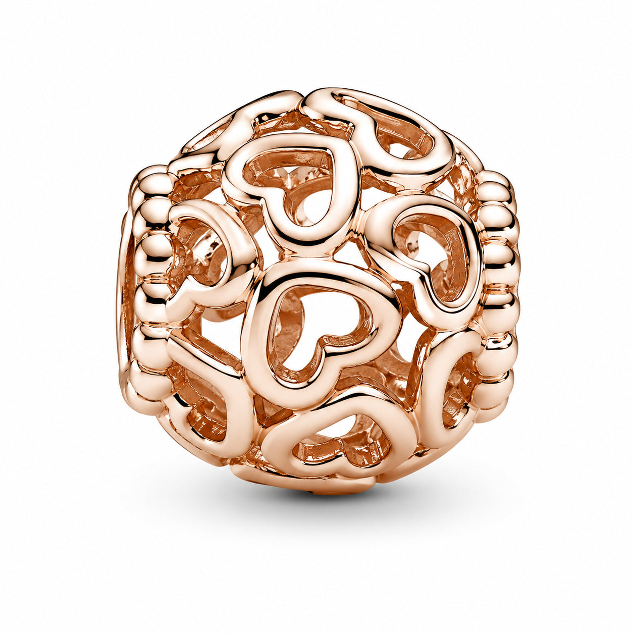 Rose Gold Hearts All Over Charm S925 Sterling Silver