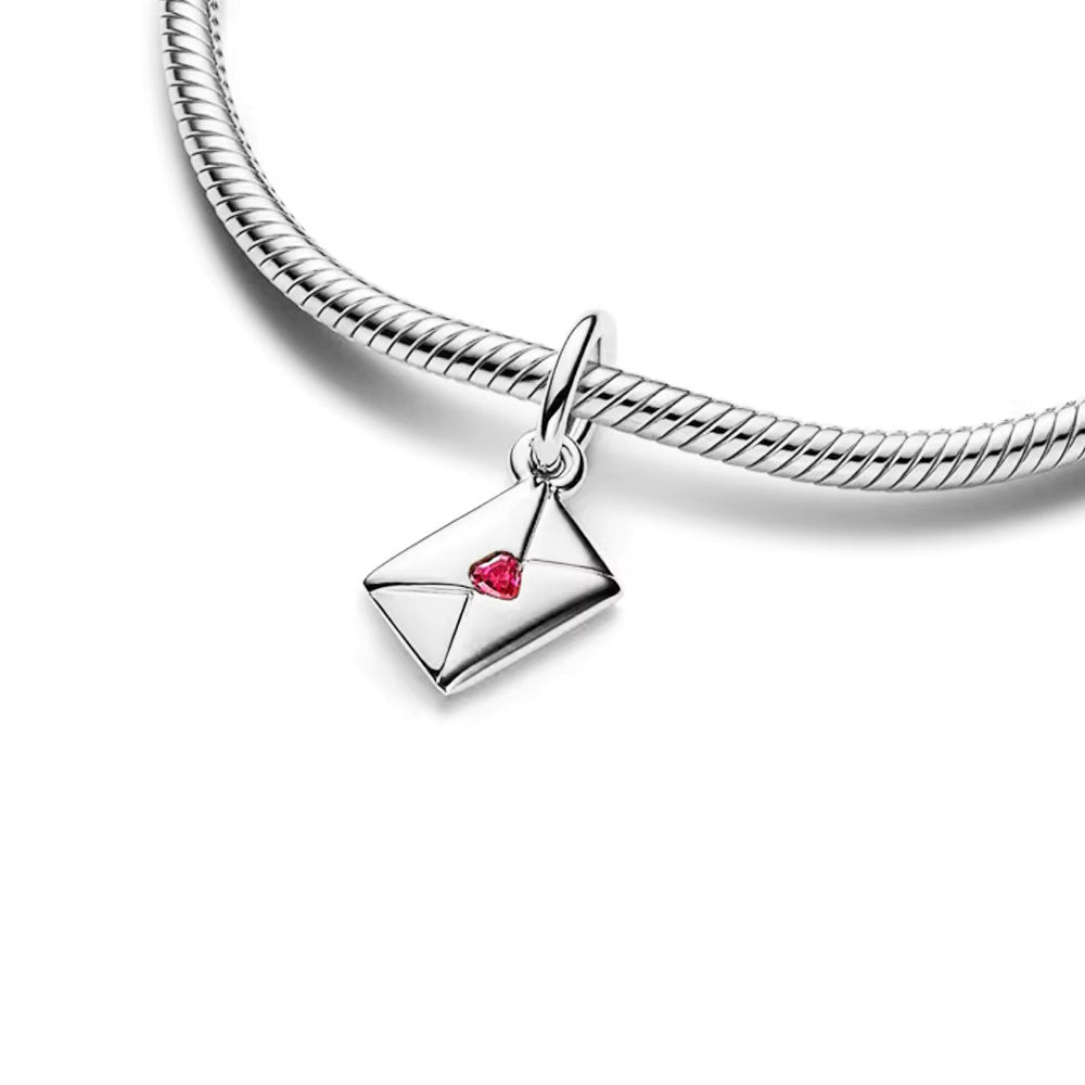 Love Letter Envelope Dangle Charm S925 Sterling Silver