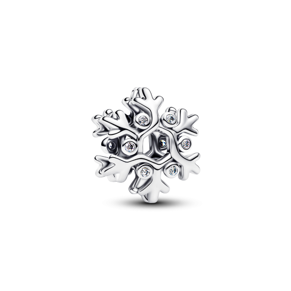 Sparkling Winter Snowflake Christmas Charm S925 Sterling Silver