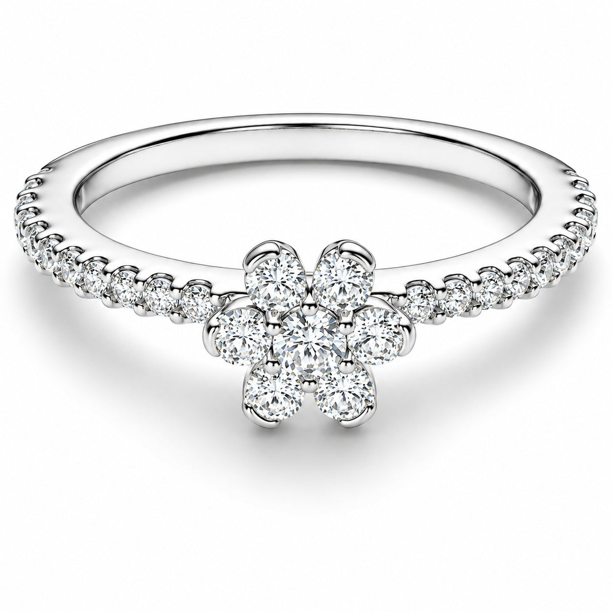 Sparkling Flower Ring S925 Sterling Silver