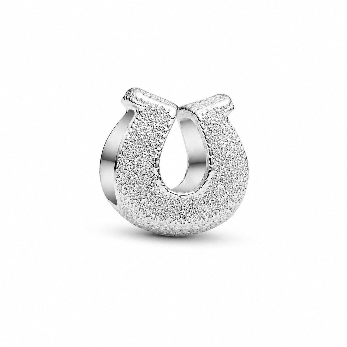 Textured Horseshoe Mini Charm S925 Sterling Silver