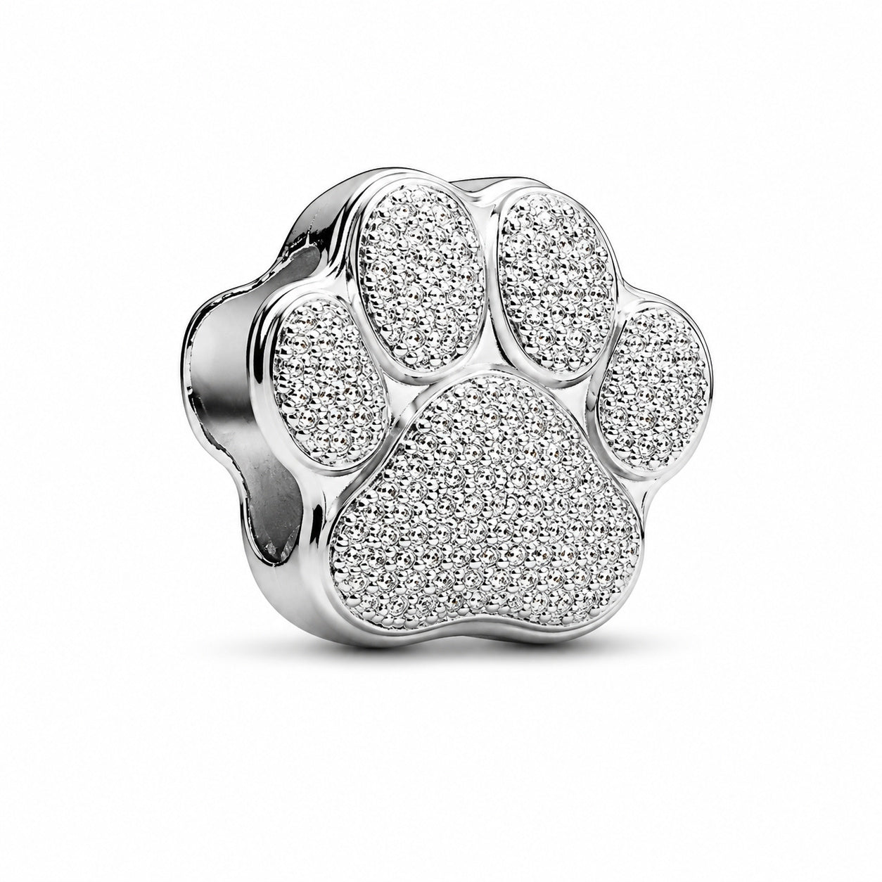 Textured Paw Mini Charm S925 Sterling Silver