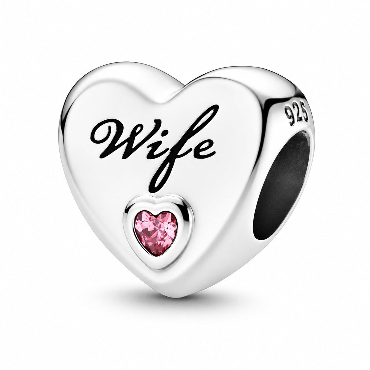Wife Heart Charm S925 Sterling Silver