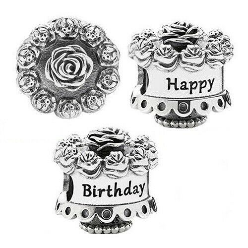 Birthday Celebration Cake Charm S925 Sterling Silver