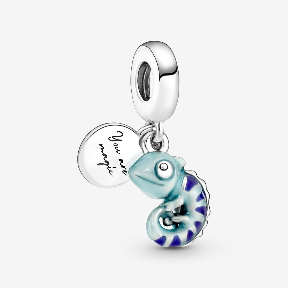 Colour Changing Chameleon Dangle Charm S925 Sterling Silver