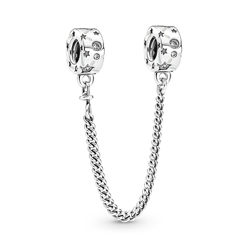 Galaxy Safety Chain Charm S925 Sterling Silver