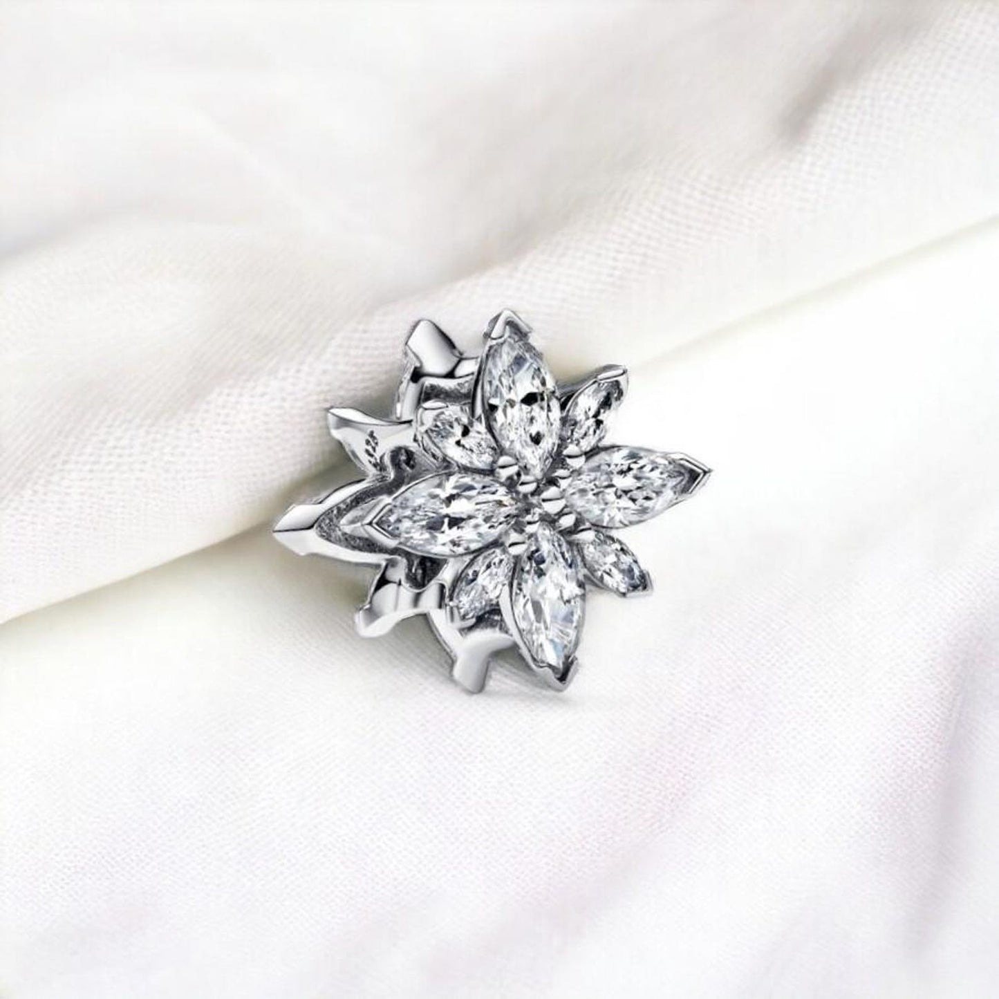Sparkling North Star Charm S925 Sterling Silver