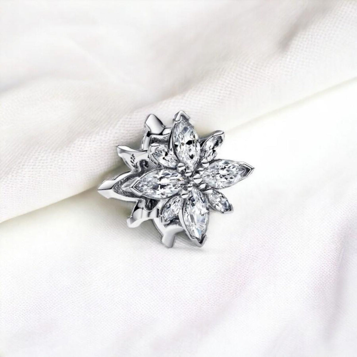 Sparkling North Star Charm S925 Sterling Silver