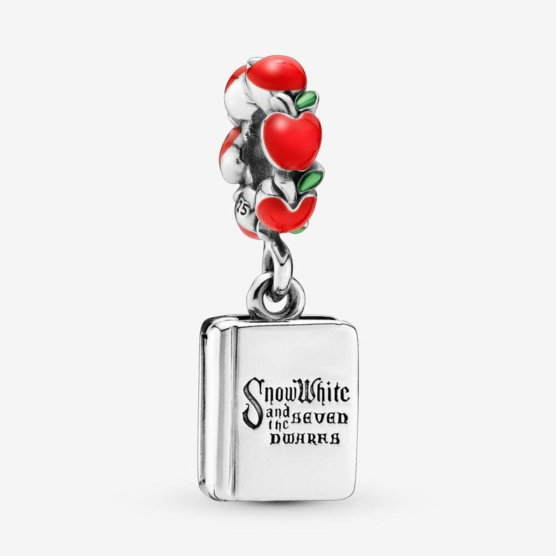 Snow White Book Dangle Charm S925 Sterling Silver